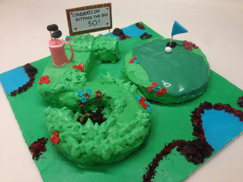 A customised golf course cake